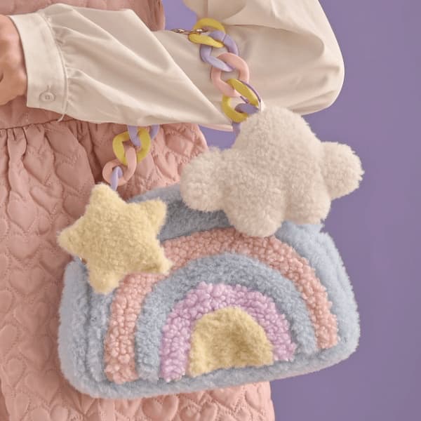 Macaron Rainbow Plush Crossbody Bag