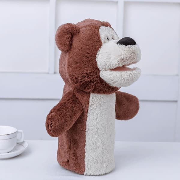 Cute plush bear set hand puppet interactive toy