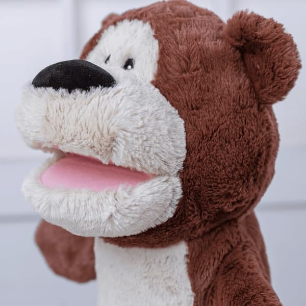 Cute plush bear set hand puppet interactive toy